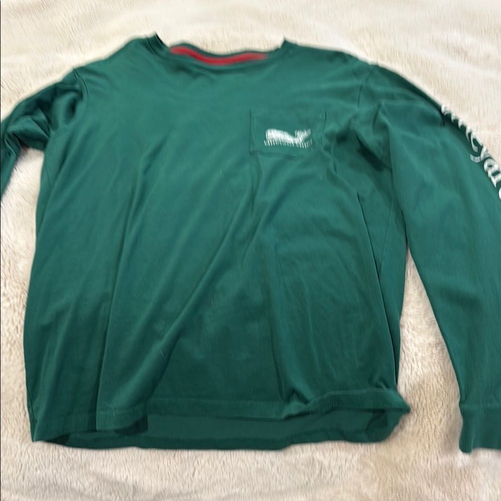 Vineyard Vines Teal Long Sleeve Shirt with Logo